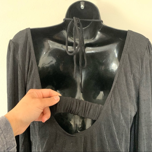 Princess Polly Celine Black Long Puff Sleeve Cut out Tie Neck Mini Dress - Picture 7 of 10